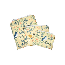 Load image into Gallery viewer, Blue Jays and Sparrows Reusable Food Safe Pouch
