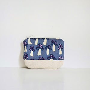 Blue Mushrooms "Leather" Bottom Pouch | Little Size