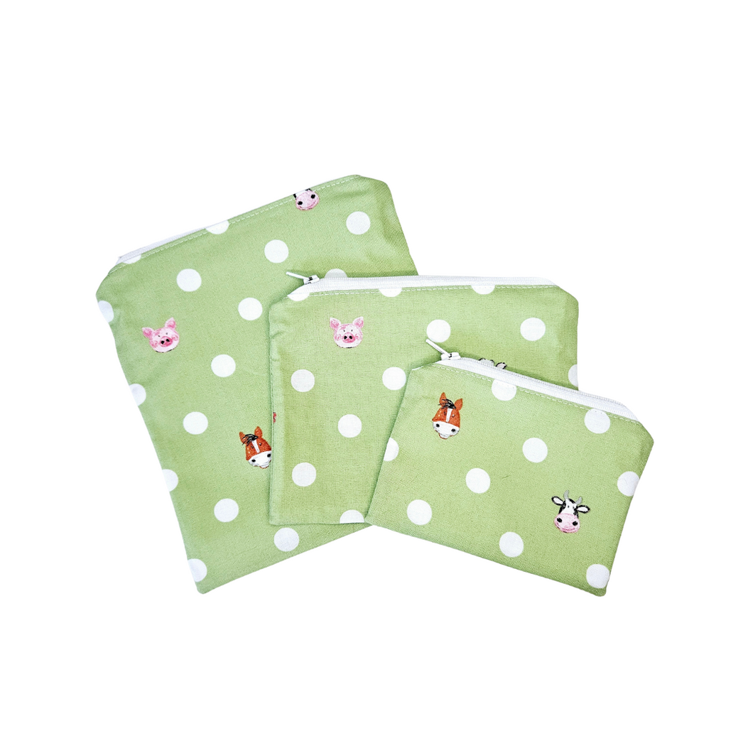 Farm Animals Reusable Food Safe Pouch