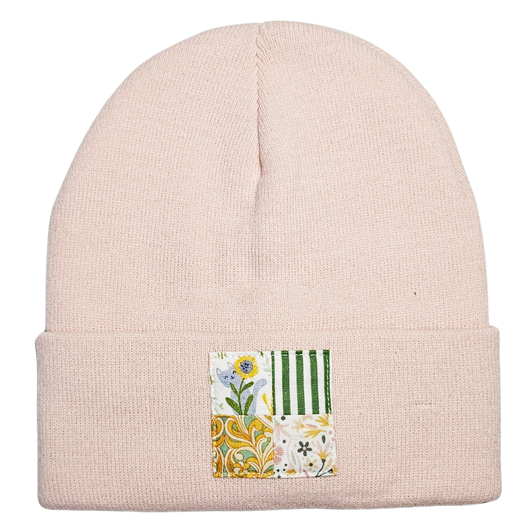 Sunflower Kitty Patchwork Beanie