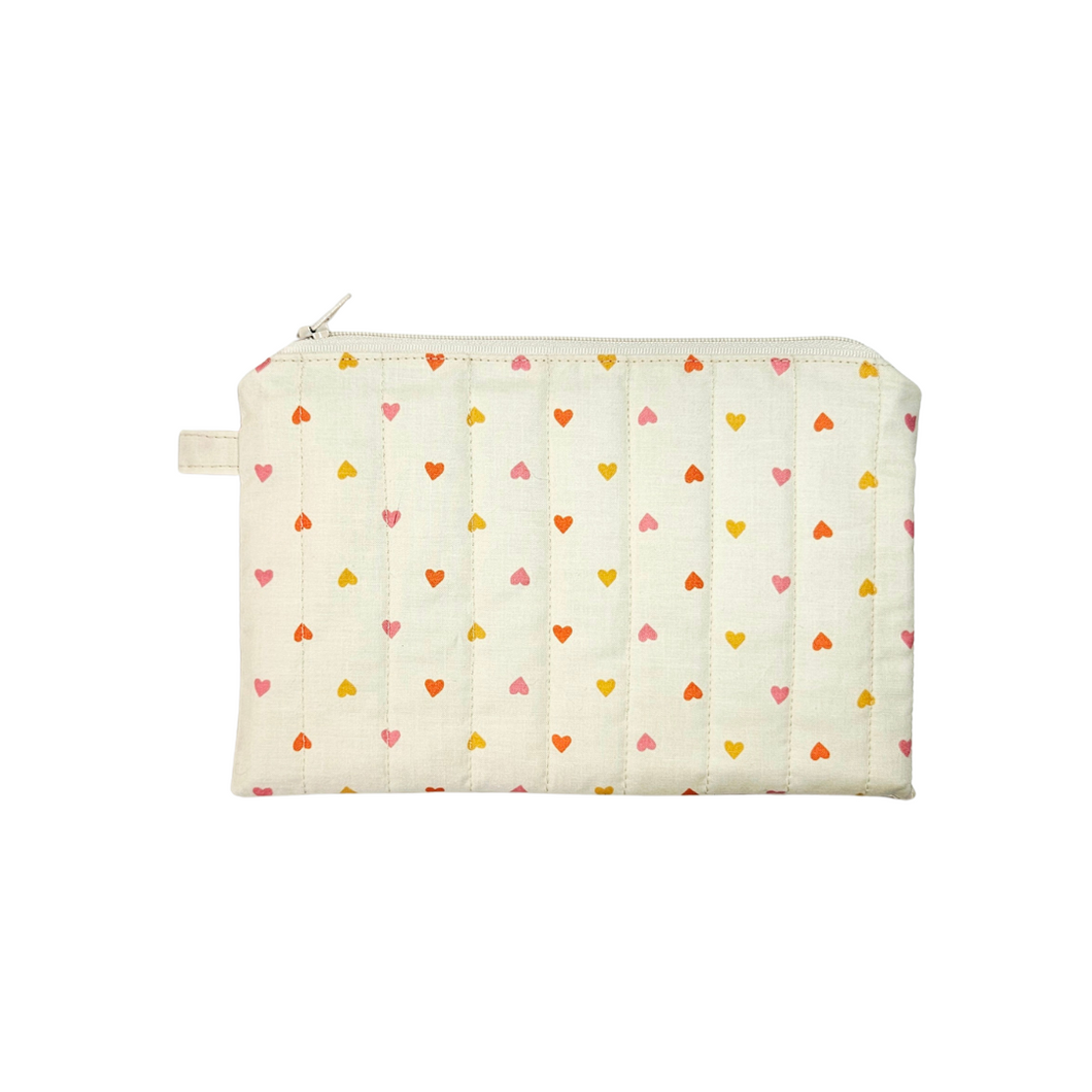 Sweetheart [in Neutral] Quilted Catch All Clutch (Food Safe)