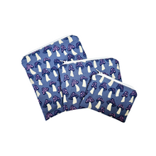 Load image into Gallery viewer, Mushrooms in Blue Reusable Food Safe Pouch
