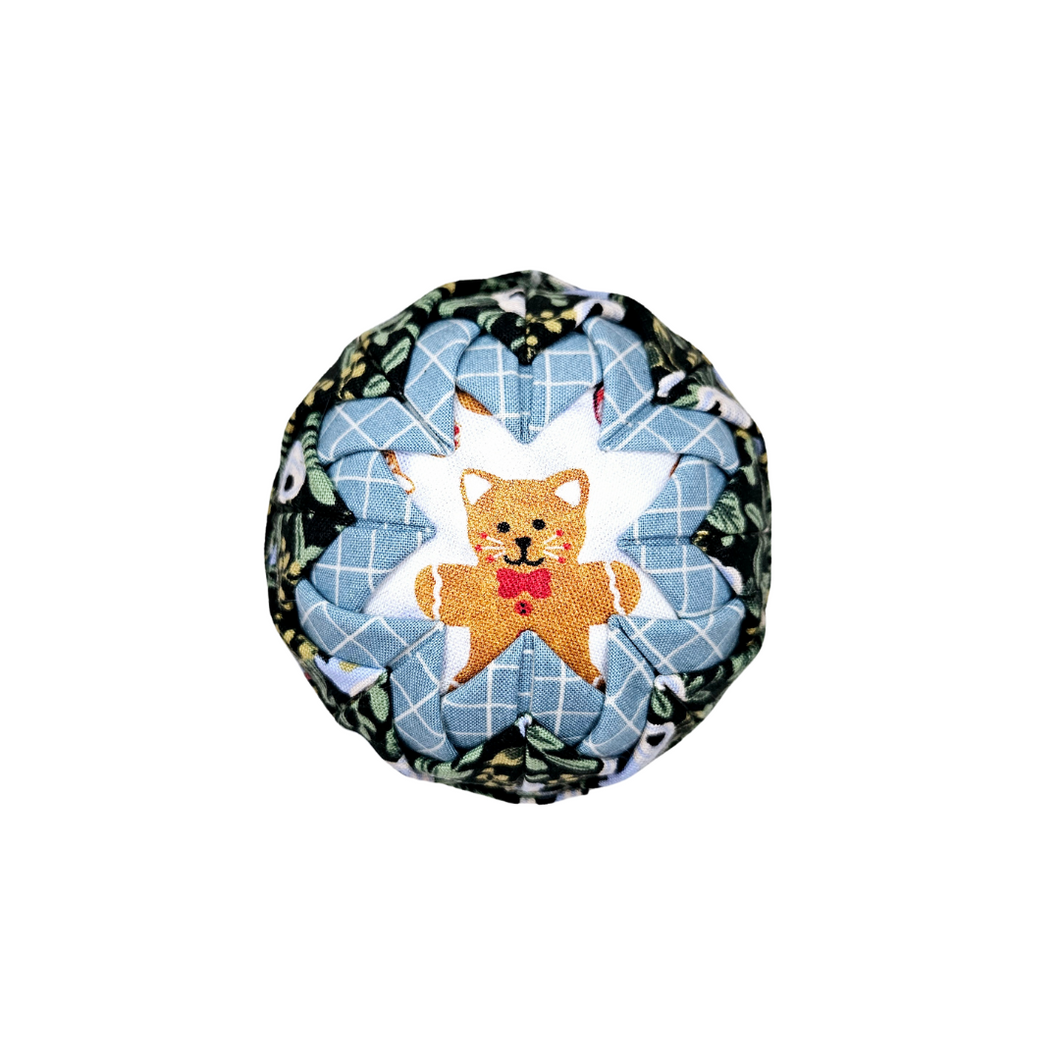 Gingerbread Cat Quilted Ornament