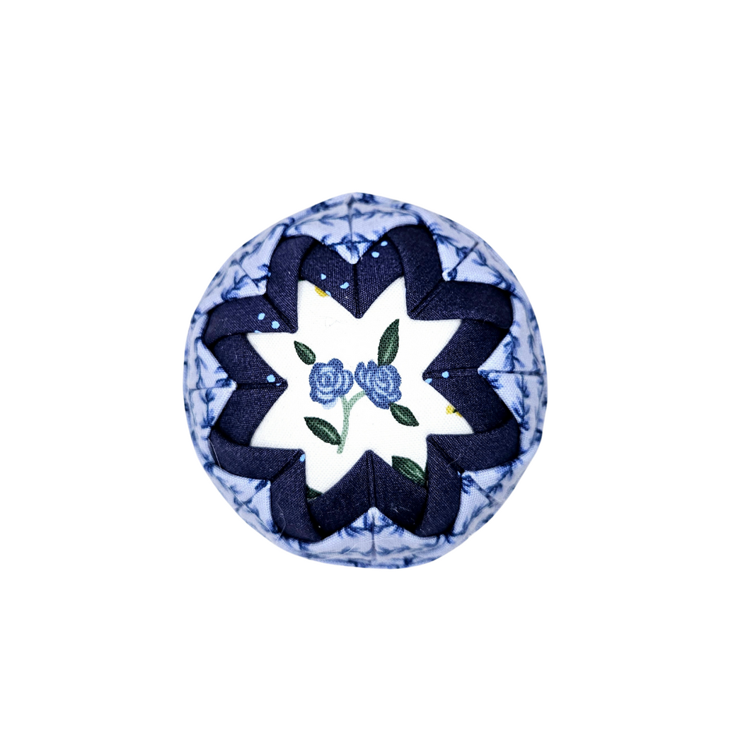 Blue Rose Quilted Ornament