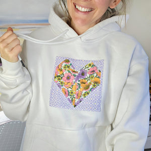 Floral Heart Patchwork Hoody