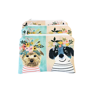 Dogs in Flower Crowns (Mini) Reusable Food Safe Pouch