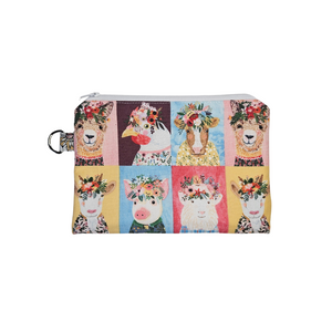 Farm Animals in Flower Crowns [Faux] Patchwork Pouch (Food Safe)
