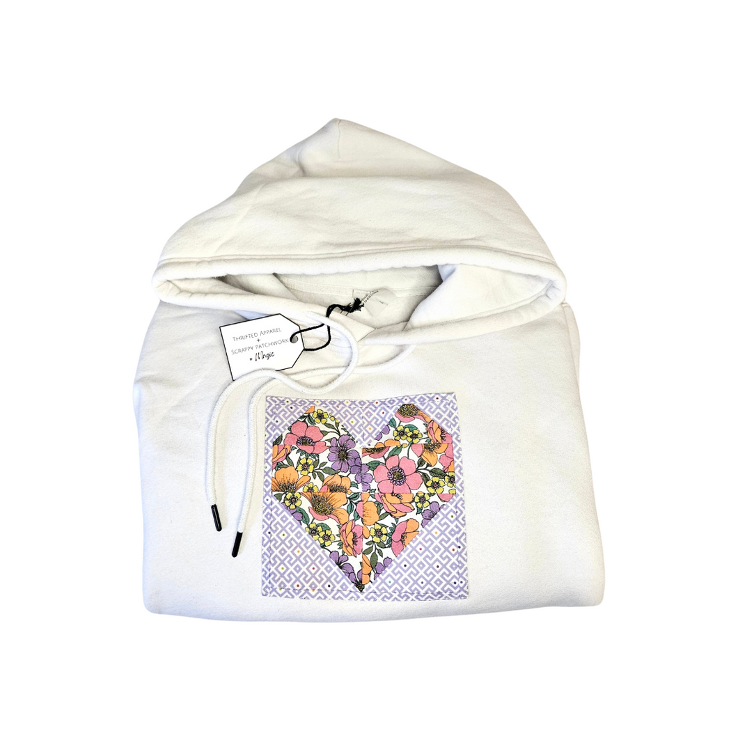 Floral Heart Patchwork Hoody