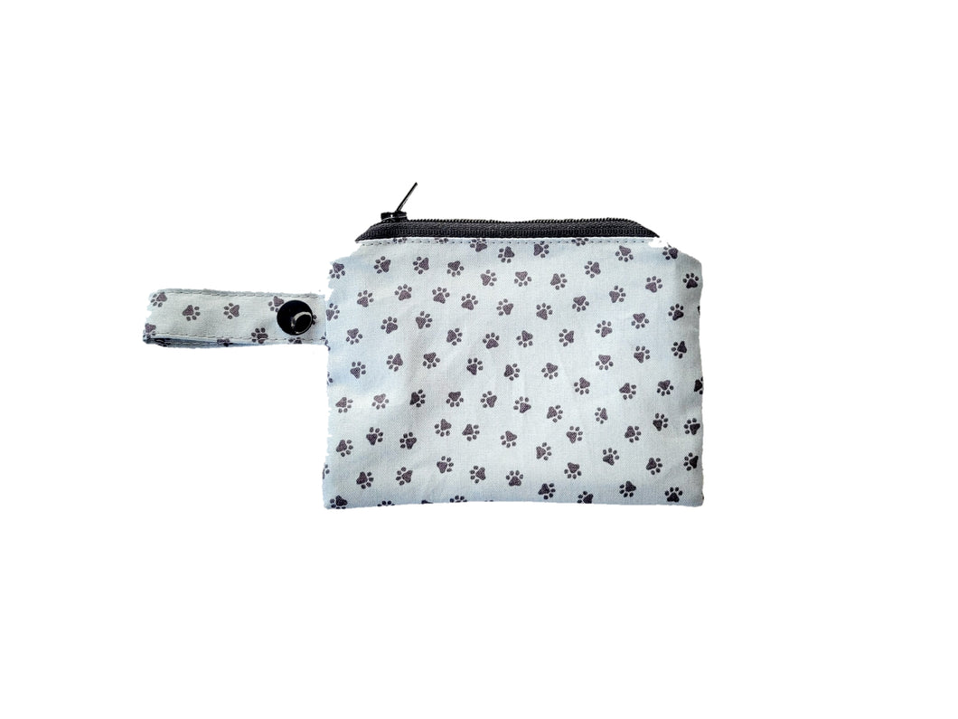 Paw Prints on Gray Pooch Pouch