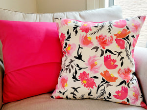 18x18 Pink Peony Cushion Cover