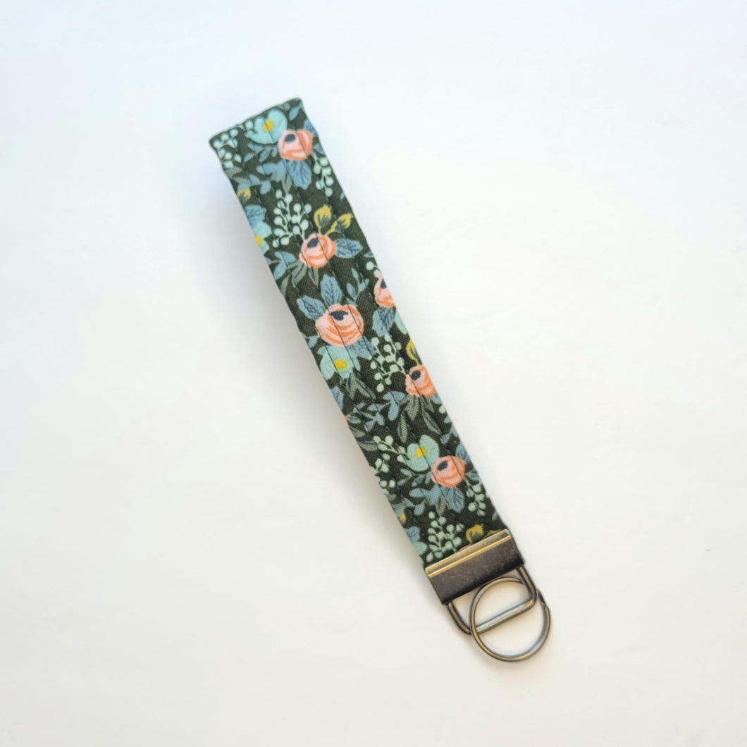 Rosa in Evergreen (Rifle Paper Co) Key Fob