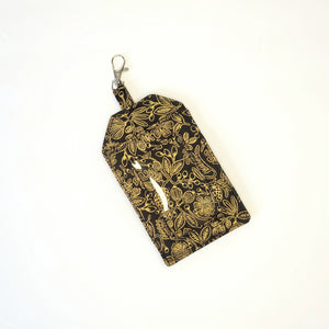 Gold Vines on Black (Rifle Paper Co) Luxury Luggage Tag